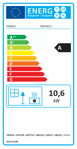 Semineu pe combustibil solid Ferroli, dotat cu cuptor, model Treviso C 10,6 kw [2]