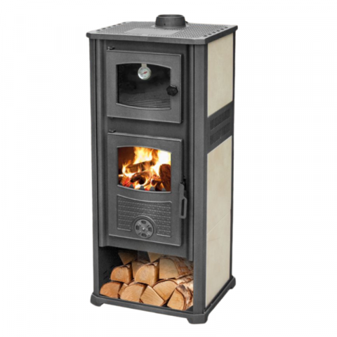 Seminee pe peleti/lemn - Semineu pe combustibil solid Ferroli, dotat cu cuptor, model Bergamo C 11,3 kw