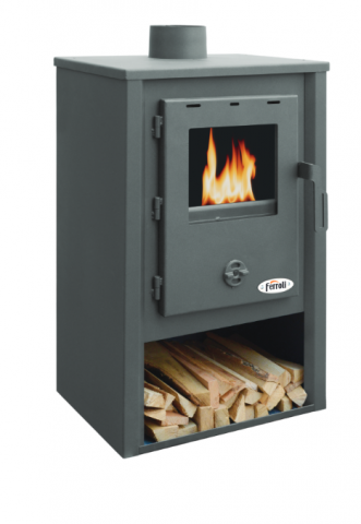 Cazane, seminee si arzatoare - Semineu pe combustibil solid Ferroli, focar placat cu samota si gratar din fonta, model Breta N 9 kw