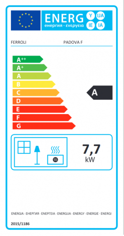 Semineu pe combustibil solid Ferroli, focar placat cu samota si gratar din fonta, model Padova F 8 kw [1]