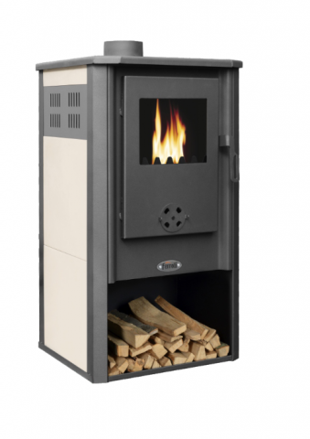 Cazane, seminee si arzatoare - Semineu pe combustibil solid Ferroli, focar placat cu samota si gratar din fonta, model Padova F 8 kw