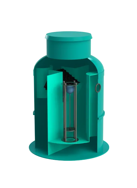 Tevi, fitinguri, robineti si accesorii - Separator hidrocarburi GRP OilBase OB1-1LS D800 H1300 TN100 Ø110 - Vodaland gama Clean