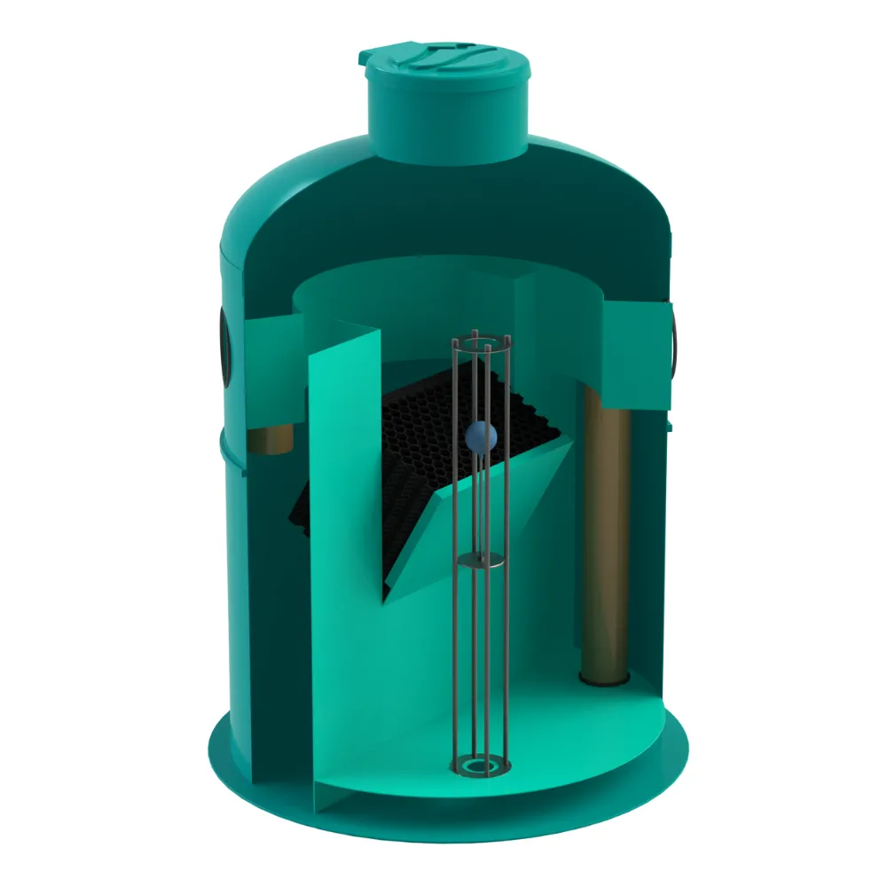 Instalatii de apa si canalizare - Separator hidrocarburi GRP OilBase OB2-10(50)LS D1800 H2515 TN2000 D.315 dubla trapa de namol Vodaland gama Clean