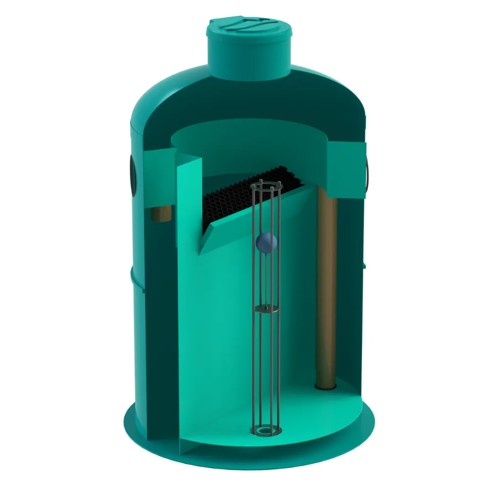 Instalatii de apa si canalizare - Separator hidrocarburi GRP OilBase OB2-15(75)LS D2000 H2820 TN3000 D.315 dubla trapa de namol Vodaland gama Clean