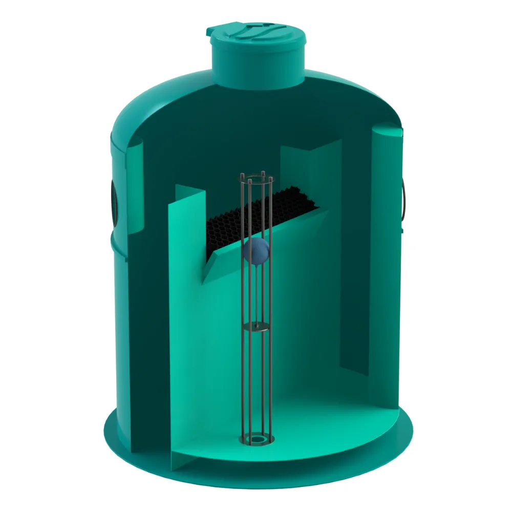 Instalatii de apa si canalizare - Separator hidrocarburi GRP OilBase OB2-25LS D2400 H3170 TN5000 D.250 dubla trapa de namol Vodaland gama Clean