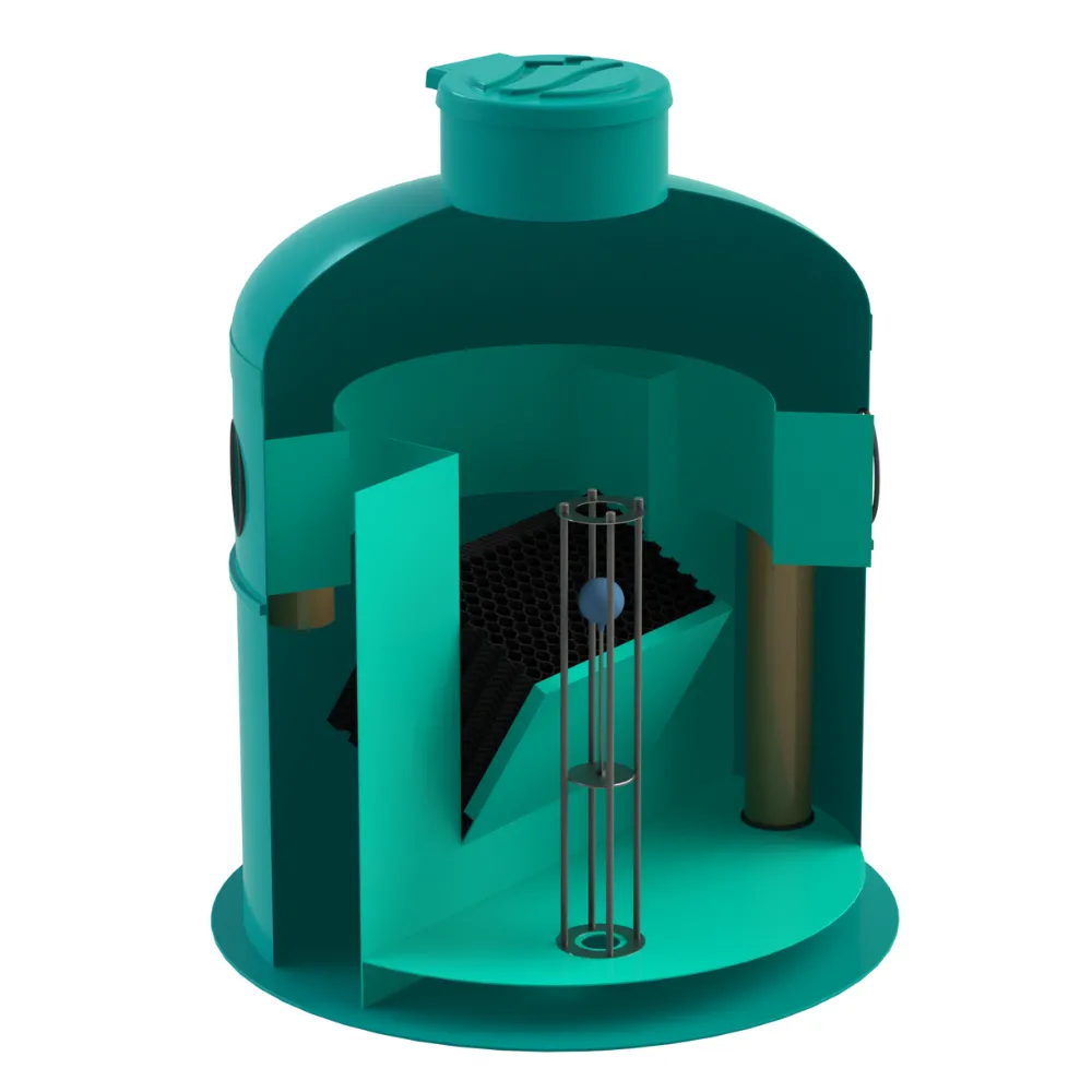 Instalatii de apa si canalizare - Separator hidrocarburi GRP OilBase OB2-8(40)LS D1800 H2115 TN1600 D.315 dubla trapa de namol Vodaland gama Clean