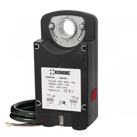 Servomotoare rotative - Servomotor, 24V, on/off și flotant 3 fire, 30Nm, livrat cu kit montaj pe ventile Esbe seria 3F DN20-150