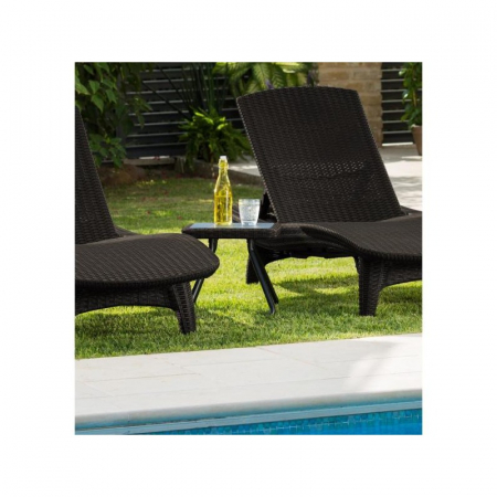 Set 2 sezlonguri si masuta, maro, Keter Pacific [1]