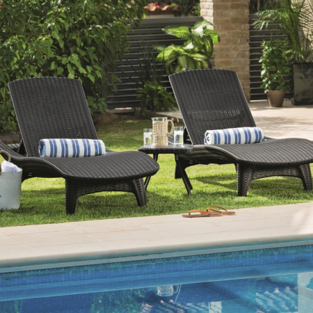 Set 2 sezlonguri si masuta, maro, Keter Pacific [3]