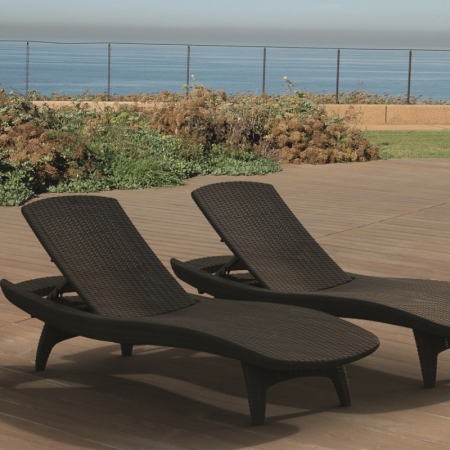 Set 2 sezlonguri si masuta, maro, Keter Pacific [2]