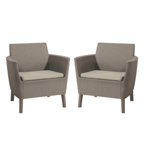 Casa si gradina - Set mobilier gradina polipropilena cappuccino Keter Salemo 2 fotolii ratan rezistent UV si intemperii pentru foisor si terasa usor de asamblat 74x67x76 cm