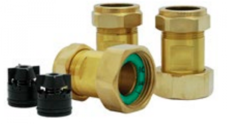 Ventile termice de amestec - Set 3 semi-olandezi cu racorduri rapide pe prindere pe teava de cupru DN22mm si doua clapete de sens incorporate, pentru ventilele termostatice VTA de 1