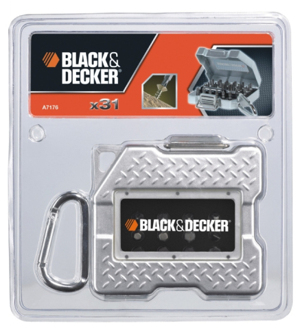 Scule si dispozitive de lucru - Set 32 piese Black+Decker contine biti si adaptor - A7176