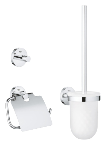 Obiecte sanitare - Set accesorii baie Grohe 3 in 1 Grohe Start accessories set city 3-in-1, agatatoare prosop 41173000, suport hartie igienica 41179000, set perie WC 41185000, fixare ascunsa, crom