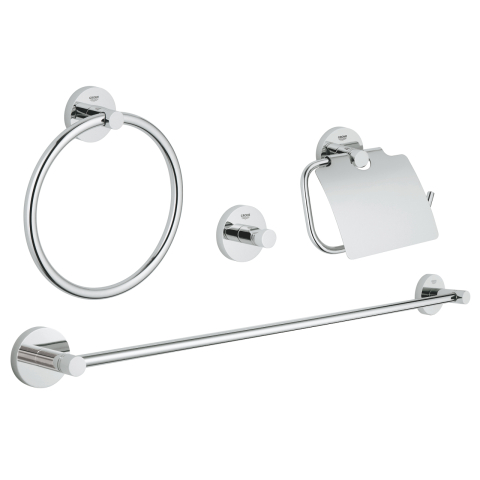 Obiecte sanitare - Set accesorii Grohe Essentials accessories set master 4-in-1, 4 piese, fixare ascunsa, crom