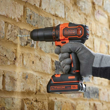 Set: Masina De Gaurit Cu Percutie Black+Decker BDCHD18S2A + 104 Accesorii [7]