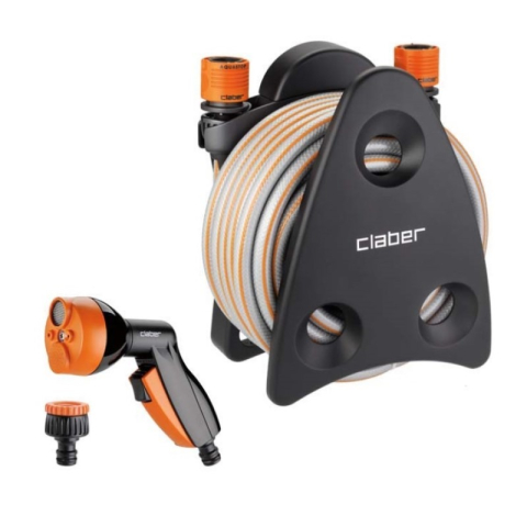 Echipamente pentru irigatii - Kit tambur cu furtun irigatie Quick-Click furtun 1/2 inch 10 m conectori 1/2 si 3/4 inch Claber Mini-Set Balcony 90310000