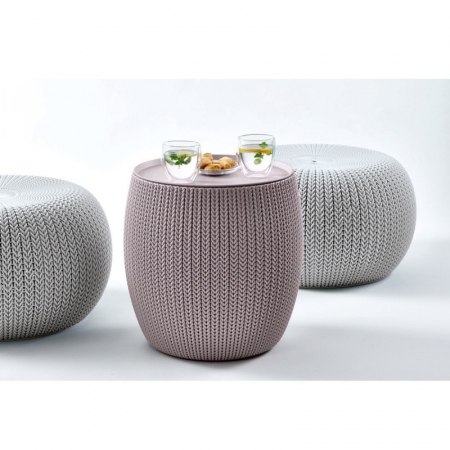 Seturi de mobilier - Set masuta violet si scaune gri, Keter Cozy Urban