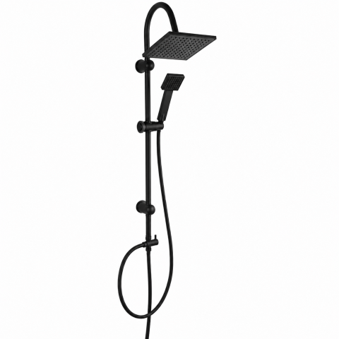 Accesorii baie - Set bara dus cu suport culisant, dus fix si para dus mobila Ferro Squerto, negru