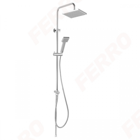 Obiecte sanitare - Set bara dus cu suport culisant, dus fix si para dus mobila Ferro Wizard Square, crom