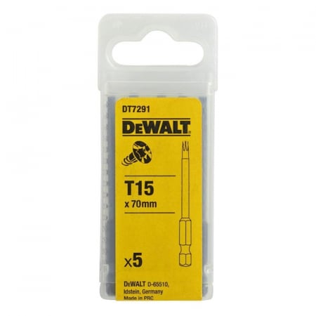 Scule si dispozitive de lucru - Set 5 biti DeWALT DT7291 de torsiune Torx T15 70mm