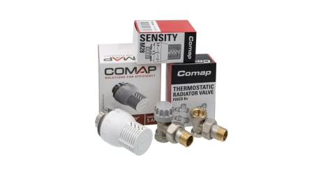 Set cap termostatic Sensity cu robinet pentru calorifer tur termostatic si robinet retur, Comap [2]