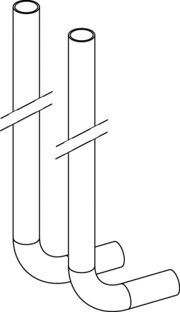 Set curbe prelungite (2 buc) TECEflex nichelate pentru rac. radiator Ø15 x Ø15 mm, 75 mm [2]