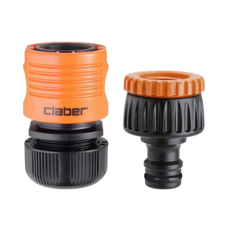 Echipamente pentru irigatii - Set cu robinet conector 3/4" (20-27 mm) si reductor 1/2" (15-21 mm) cuplare automată 1/2" Claber 88130000
