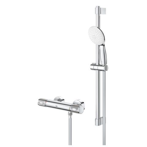 Set de dus Grohe Grohtherm 1000 Performance cu termostat, baterie, coloana dus, 600 mm, ajustabila, para dus, crom [2]