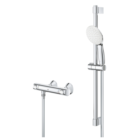 Set de dus Grohe Grohtherm 500 baterie dus, termostat, coloana dus, para dus, 1 jet, cartus ceramic, crom [2]