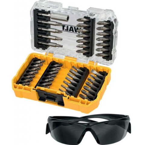 Unelte si scule de mana - Set de insurubare DeWalt cu 47 accesorii si ochelari protectie