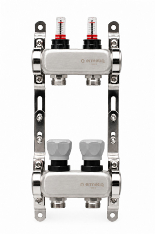 Distribuitoare cu debitmetre - Set distribuitor INOX cu debitmetre Ermetiq 1tol - 2 cai
