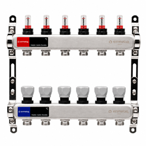 Set distribuitor INOX cu debitmetre Ermetiq 1tol - 6 cai [1]
