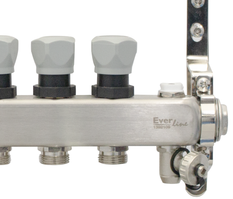 Set distribuitor INOX cu debitmetre, aerisitor manual si robineti de golire Ermetiq 1tol - 2 cai [1]