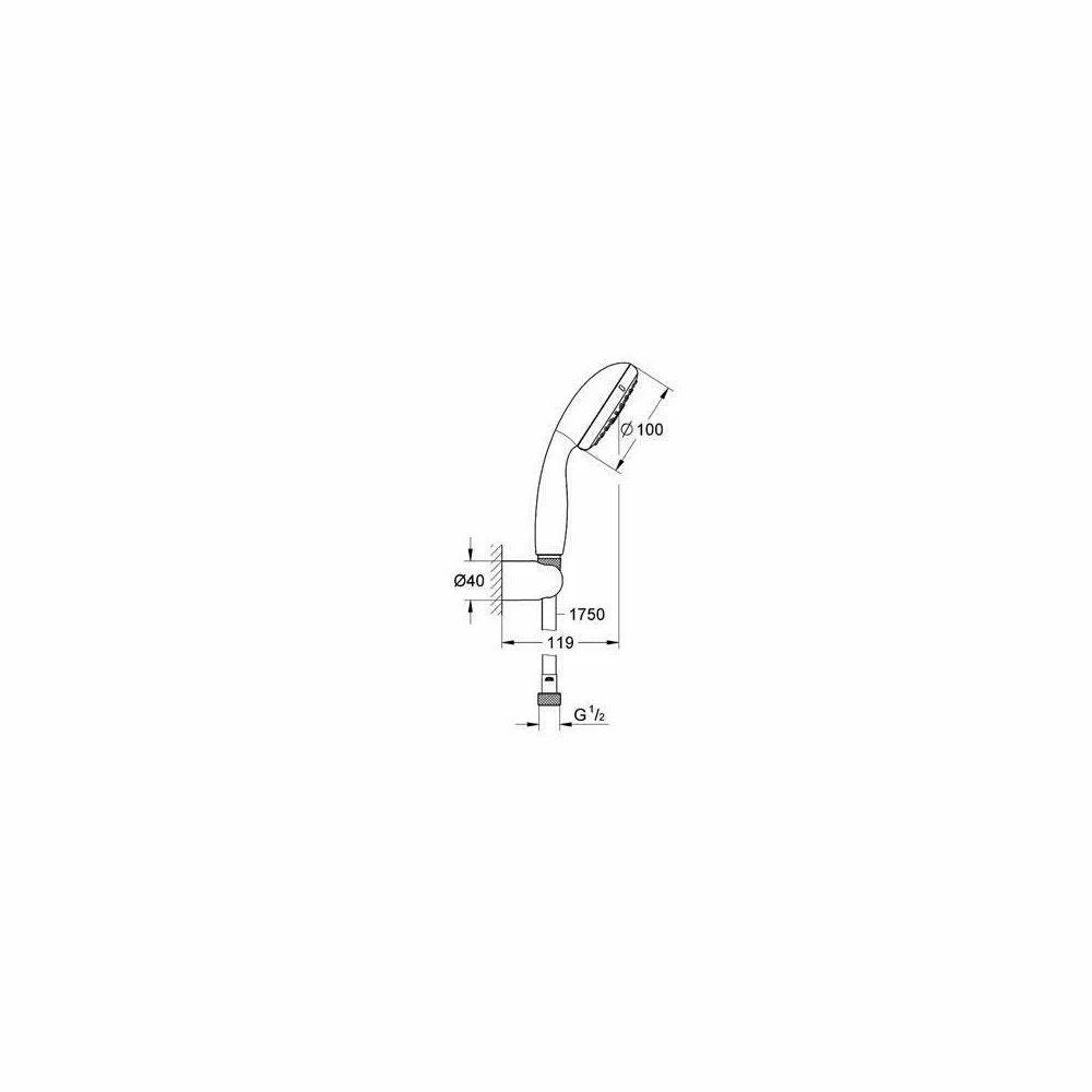 Set dus cu 3 functii cu porter si furtun Grohe New Tempesta 100 [1]