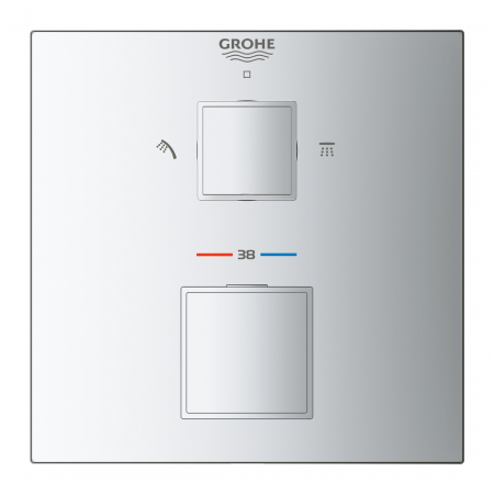 Unitate de mixare cu termostat pentru dus cu 2 iesiri cu ventil de inchidere/deviere Grohe Grohtherm Cube [2]
