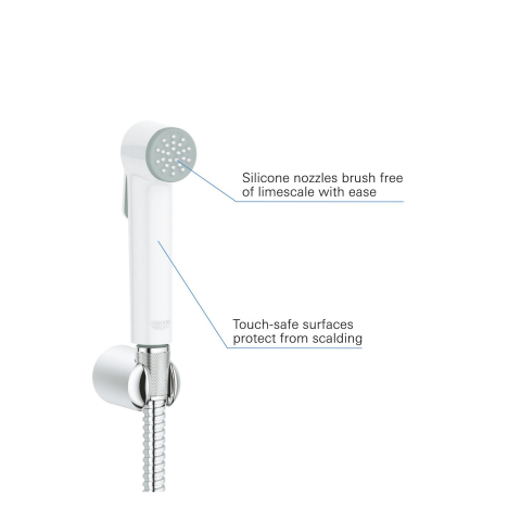 Set dus igienic Grohe New Tempesta-F, para de dus, suport de perete, furtun de dus, alb [3]