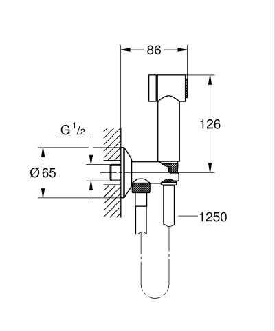 Sisteme de dus - Set dus igienic Grohe Aqua Trigger cu inchidere, cot de iesire cu suport para dus, para dus, sistem anti-calcar, crom