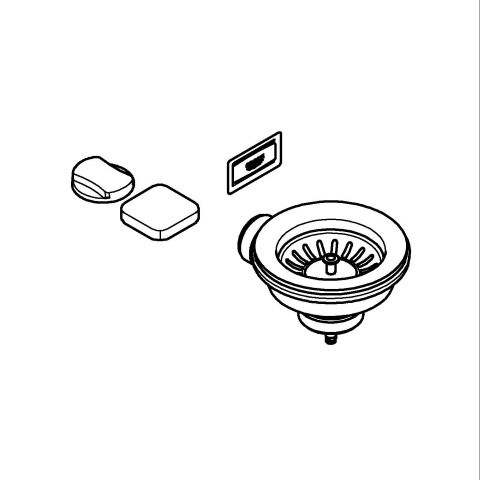 Accesorii bucatarie - Set evacuare chiuveta bucatarie Grohe waste set sink cu excenter (1 bowl), pt chiuvete cu 1 cuva, eliberare automata, placuta preaplin, cupru mat