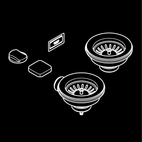 Set evacuare chiuveta bucatarie Grohe waste set sink cu excenter (2 bowls), pt chiuveta cu 2 cuve, eliberare manuala cuva mica, eliberare automata cuva mare, placuta preaplin, auriu lucios [1]