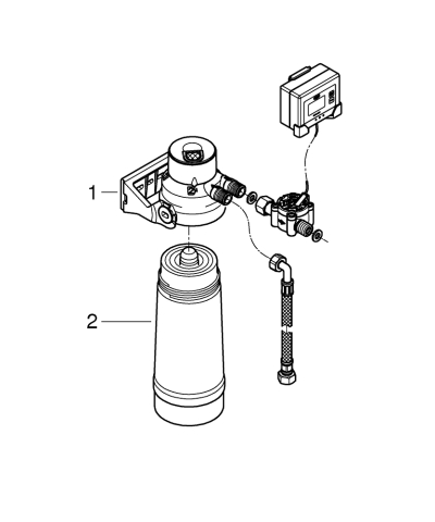 Set filtru Grohe filterset, filtru 600 l, racorduri, contor electronic, valva [1]