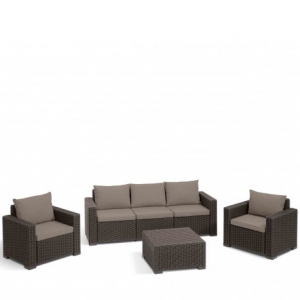 Casa si gradina - Set mobiler de gradina, cu canapea 3 locuri, maro, Keter California