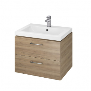 Lavoare si accesorii - Set mobilier de baie montat, nuc, dulap + lavoar, A=44.7 x H=45.2 x L=59.4 cm., Cersanit 858 Lara Como 60
