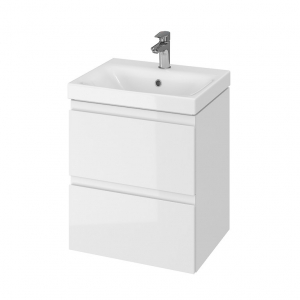 Lavoare si accesorii - Set mobilier de baie nemontat, alb, dulap + lavoar, A=39.7 x H=62 x L=49.4 cm., Cersanit 973 Moduo 50