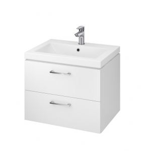Lavoare si accesorii - Set mobilier de baie montat, alb, dulap + lavoar, A=44.7 x H=45.2 x L=59.4 cm., Cersanit 857 Lara Como 60
