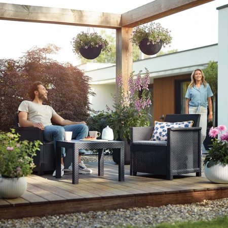 Set mobilier de gradina, 2 locuri, grafit, Keter Emma [1]