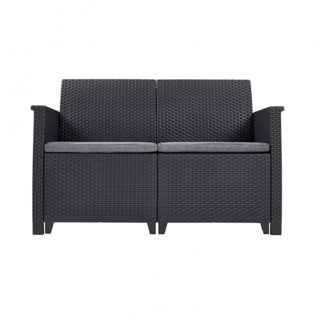 Set mobilier de gradina, 4 locuri si masa cu spatiu de depozitare, grafit, Keter Emma [4]