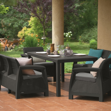 Mobilier de gradina - Set mobilier de gradina, grafit, Keter Bahamas Fiesta