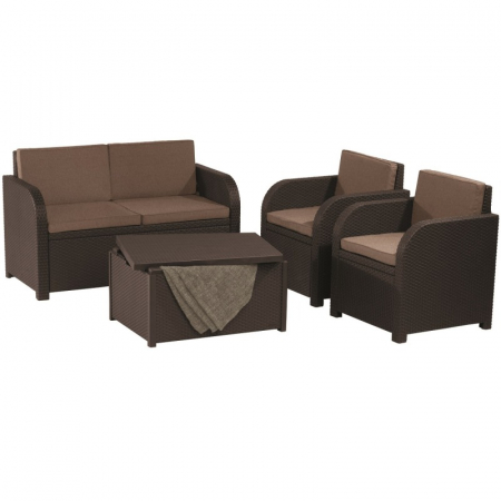 Seturi de mobilier - Set mobilier de gradina, 4 locuri, maro, Keter Modena
