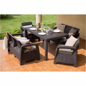 Set mobilier de gradina, fara masa, maro, Keter Corfu Rest [8]